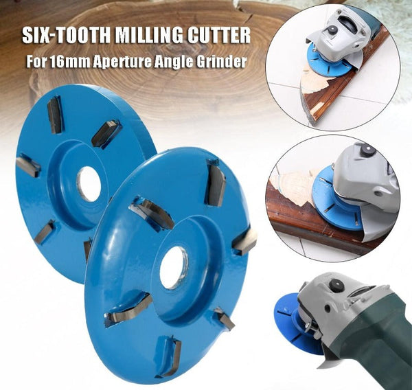 Meterk Six Teeth Power Wood Carving Disc Tool Milling Cutter For 16mm Aperture Angle Grinder Power Tool Accessories American Varieties