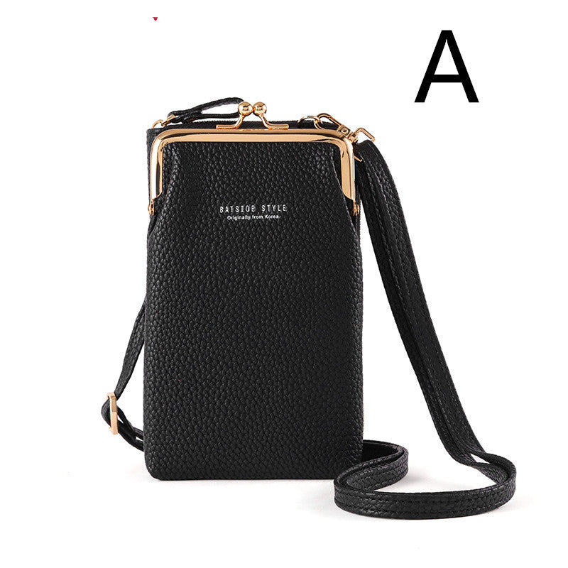 Fashion Lychee Pattern Solid Color Diagonal Shoulder Bag Mostore.com