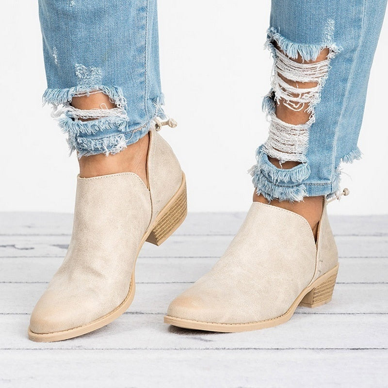 Autumn Women Shoes Retro High Heel Ankle Boots Mostore.com