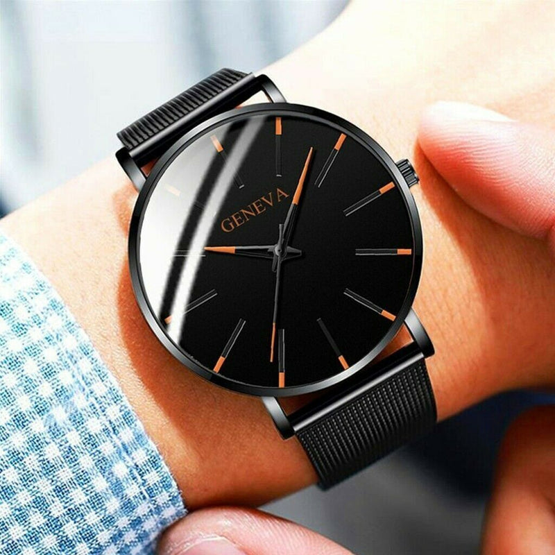 Luxury Men's Quartz Watch Stainless Steel Analog Ultra Thin Waterproof Business Mostore.com