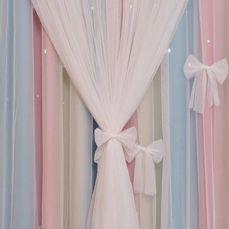 Nordic Simple Hollow Star Princess Wind Bedroom Blackout Curtains CJ