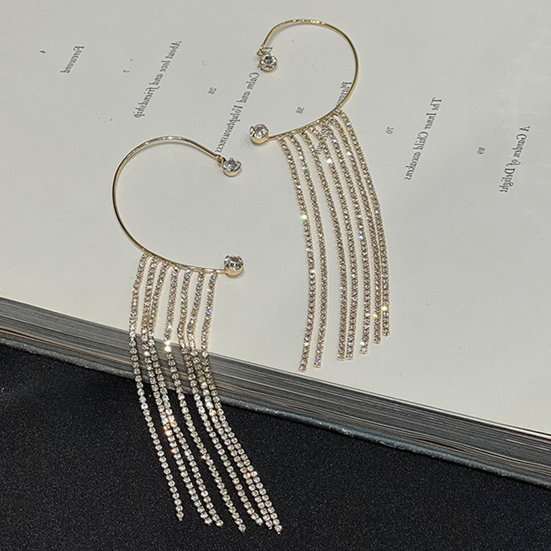Fashionable And Simple Long Tassel Earrings Mostore.com