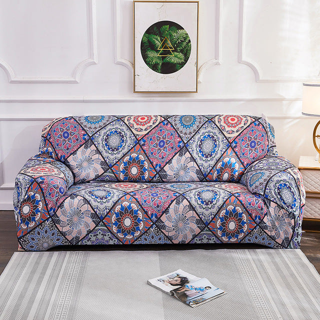 Bohemian style stretch all-inclusive sofa cover Mostore.com