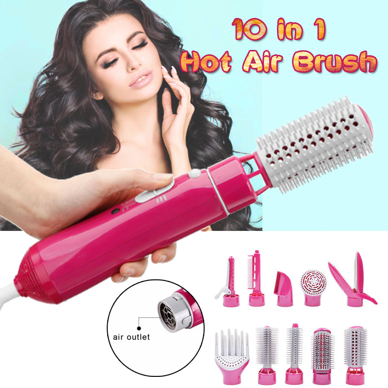 7 in 1Multi-functional Hot Air Comb Dry  Care One Step Hair Dryer Salon Collection Hair Straight Curler Two Use Mostore.com