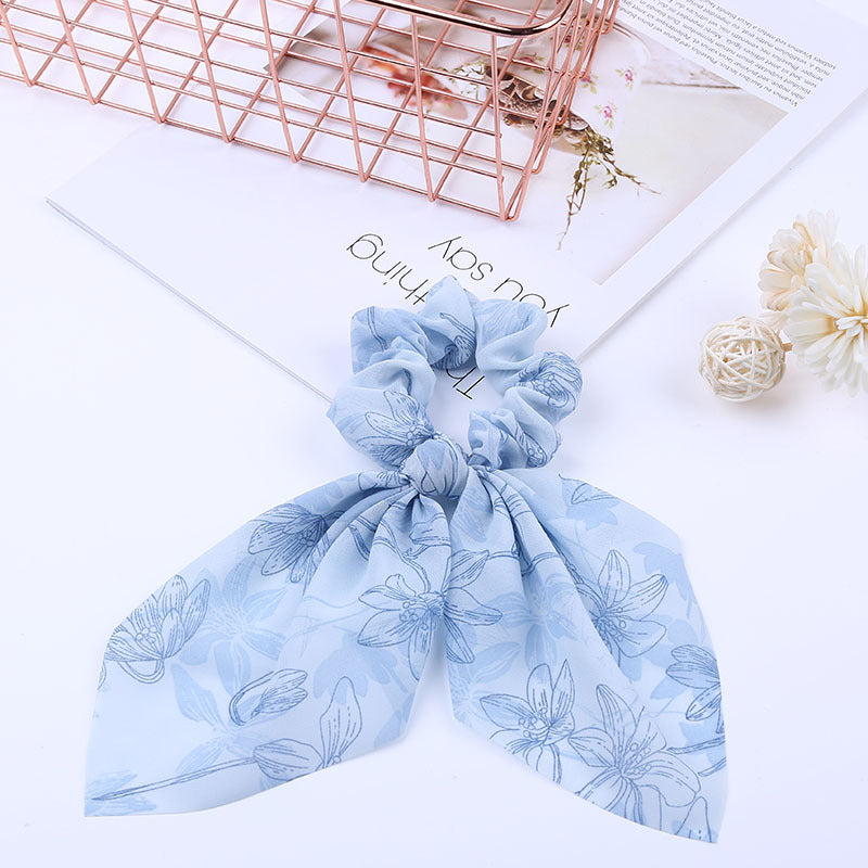 Pearl Pendant Large Intestine Ring Hair Band Women's Hair Knot Knotted Big Bow Hair Rope Mostore.com