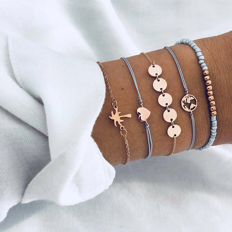 Bead Chain Bracelet Set Anklet Mostore.com