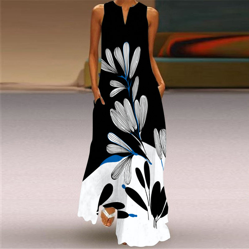 Women's Sleeveless Printed Dress Summer Fashion Clothes