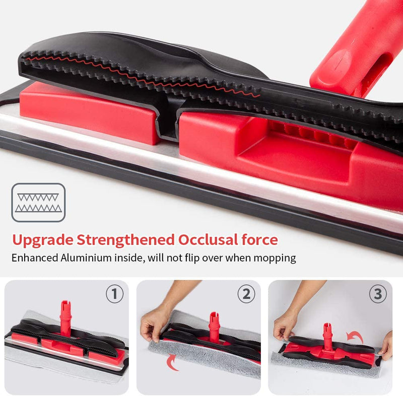 Microfiber Floor Mop 360 Rotating Dust Wet Mop For Hardwood Cleaning With Adjustable Handle, 4 Reusable Washable Mop Pads And 1 Scraper American Varieties
