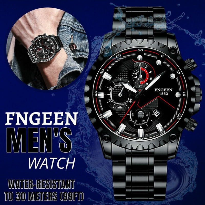 Waterproof Men's Watch Classic Stainless Steel Quartz Luminous Luxury Wristwatch Mostore.com