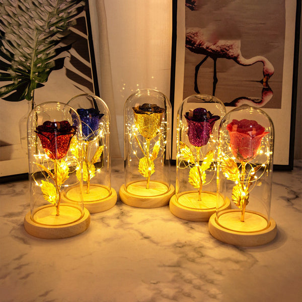 Valentines Day Gift  For Girlfriend Eternal Rose Flowers LED Light In Glass Cover Day Wedding Decoration Favors Mother Day Female Gift  Gift mostorepro.com
