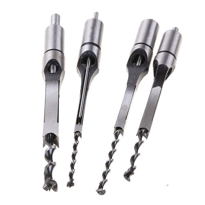 Square Auger Drill Bit Cut Mortising Chisel Woodworking Tool Set American Varieties