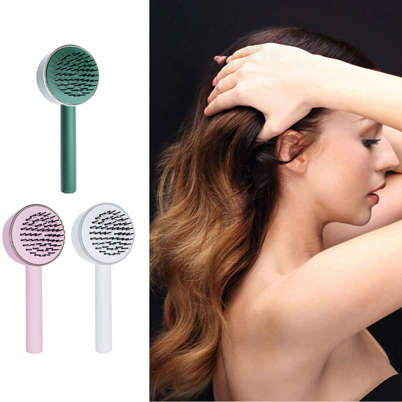 One-key Self-cleaning Hair Brush Anti-Static Airbag Massage Comb For Women Curly Hair Brush Detangling Hair Brush Mostore.com