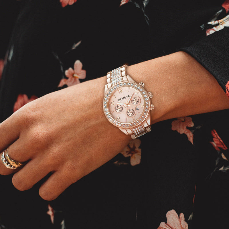 Women Classic Stainless Steel Crystal Quartz Round Analog Wrist Watch For Women Mostore.com