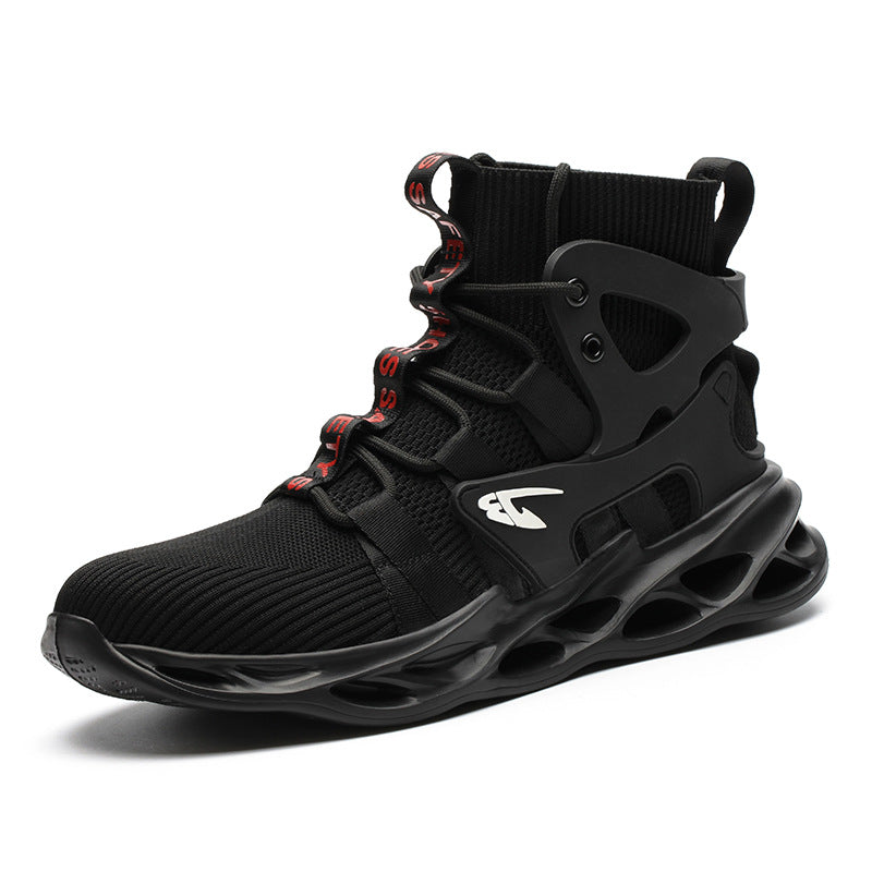 High-top Safety Shoes Construction Protective Footwear Men Steel Toe Shoes Breathable Hiking Boots Puncture Proof Work Boots Mostore.com