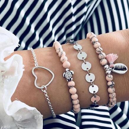 Bead Chain Bracelet Set Anklet Mostore.com