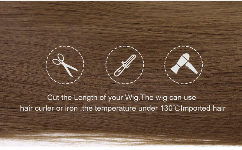 European And American Style Wig Female High-temperature Fiber Hair Brown Golden Gradient Medium Points Without Bangs Big Wave Curly Hair