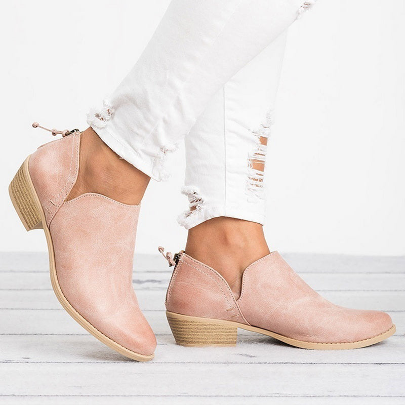 Autumn Women Shoes Retro High Heel Ankle Boots Mostore.com