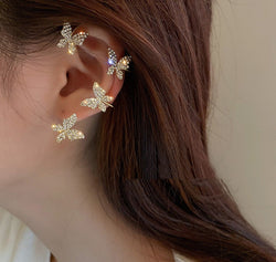Korea Diamond Butterfly Ear Hook Without Pierced Bone Clip Mostore.com