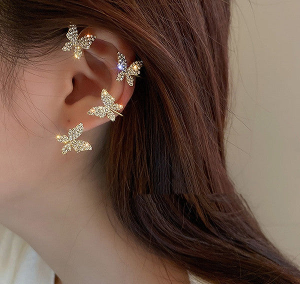 Korea Diamond Butterfly Ear Hook Without Pierced Bone Clip Mostore.com