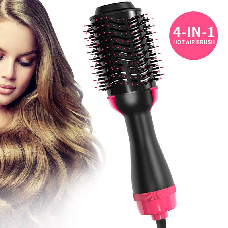 2 in 1 Multifunctional Hair Dryer & Volumizer Hair Brush Roller Rotate Comb Styling Straightening Curling Iron Mostore.com