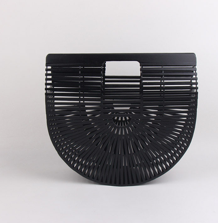 Handmade bamboo bag, clutch bag, portable bamboo basket, semi-circular bamboo bag Mostore.com