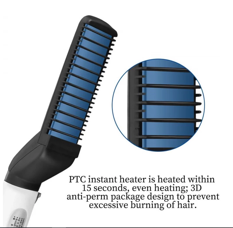 Hair Straightener Men Multifunctional Comb Curling Electric Brush Professional Hair Comb Brush Beard Straightener Hair Curler Fast Heating Styling Tools Mostore.com