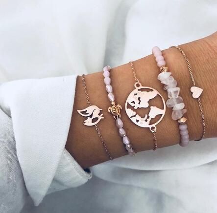 Bead Chain Bracelet Set Anklet Mostore.com