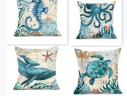 Cushion Covers Sea Turtle Printed Throw Pillow Cases For Home Decor Sofa Chair Seat Mostore.com