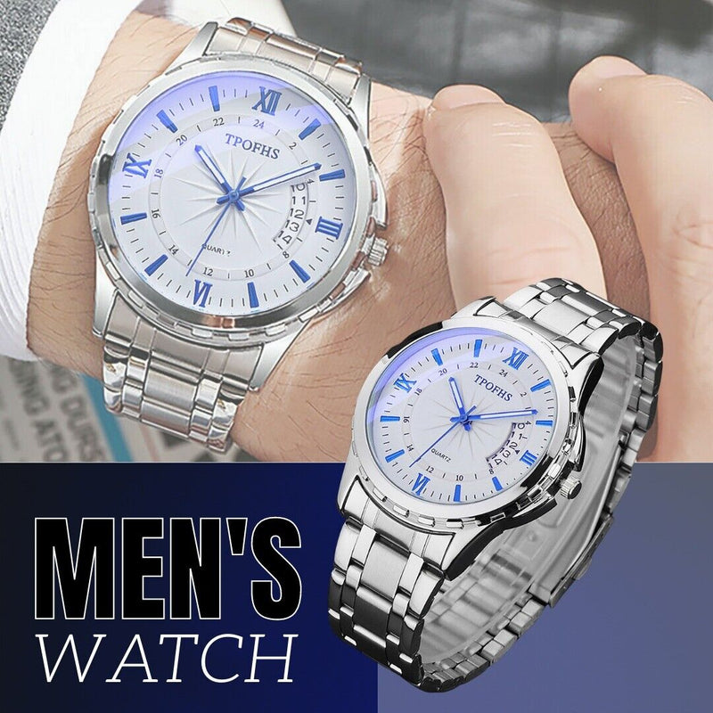 Classic Men's Watch Stainless Steel Wristwatch For Men Quartz Luxury Waterproof Mostore.com