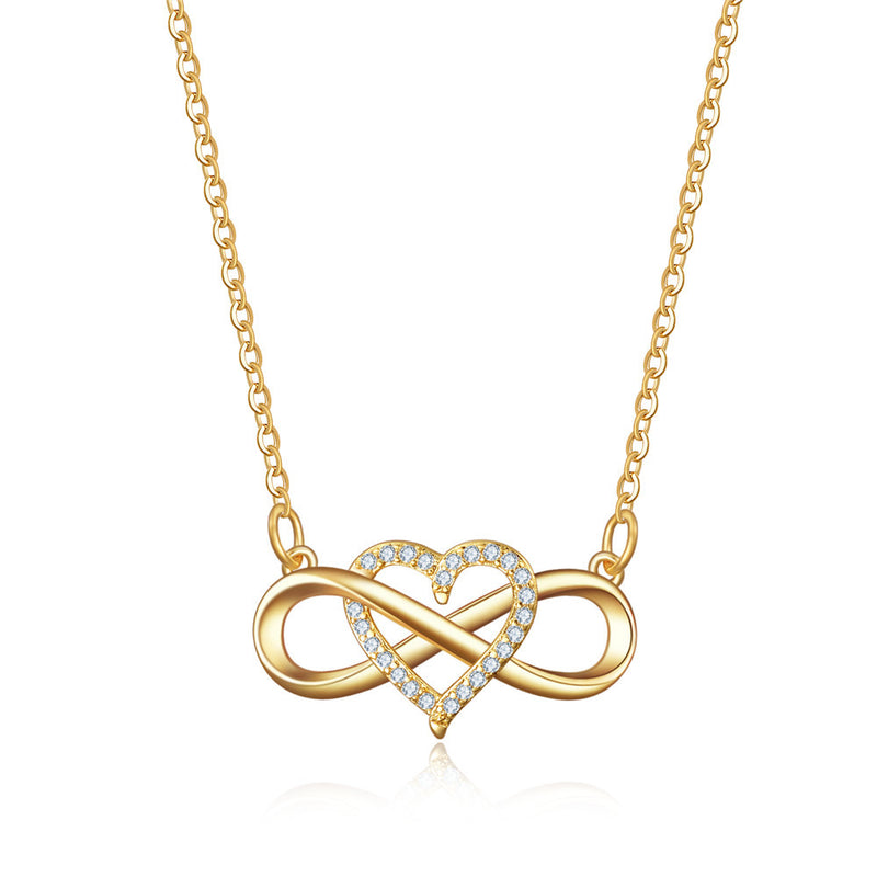 Tie Love Heart Micro Inlay Series Pendant Necklace Mostore.com