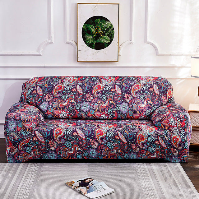 Bohemian style stretch all-inclusive sofa cover Mostore.com