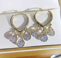 Peach Heart Zircon Ladylike Petite Earrings Mostore.com
