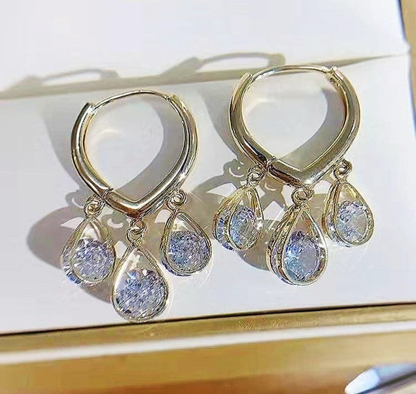 Peach Heart Zircon Ladylike Petite Earrings Mostore.com