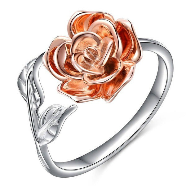Rose gold-plated rosette ring Mostore.com