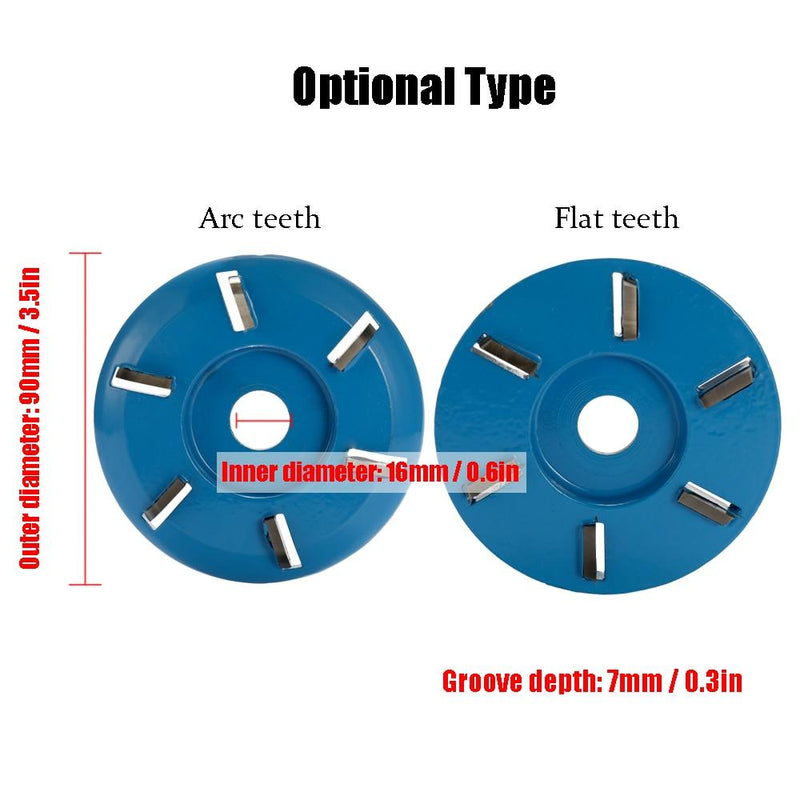 Meterk Six Teeth Power Wood Carving Disc Tool Milling Cutter For 16mm Aperture Angle Grinder Power Tool Accessories American Varieties