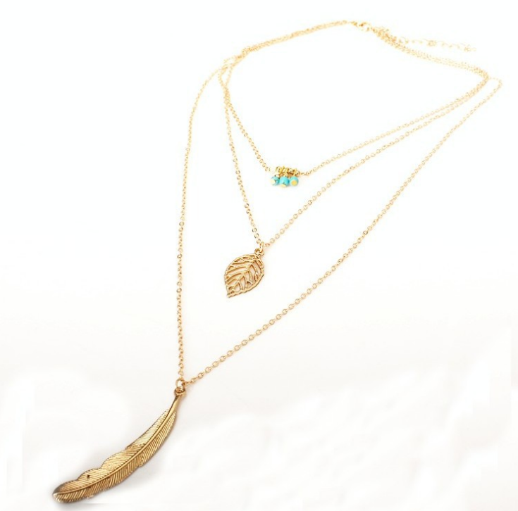 Double-layer Triangle Necklace Multi-layer Clavicle Chain Mostore.com