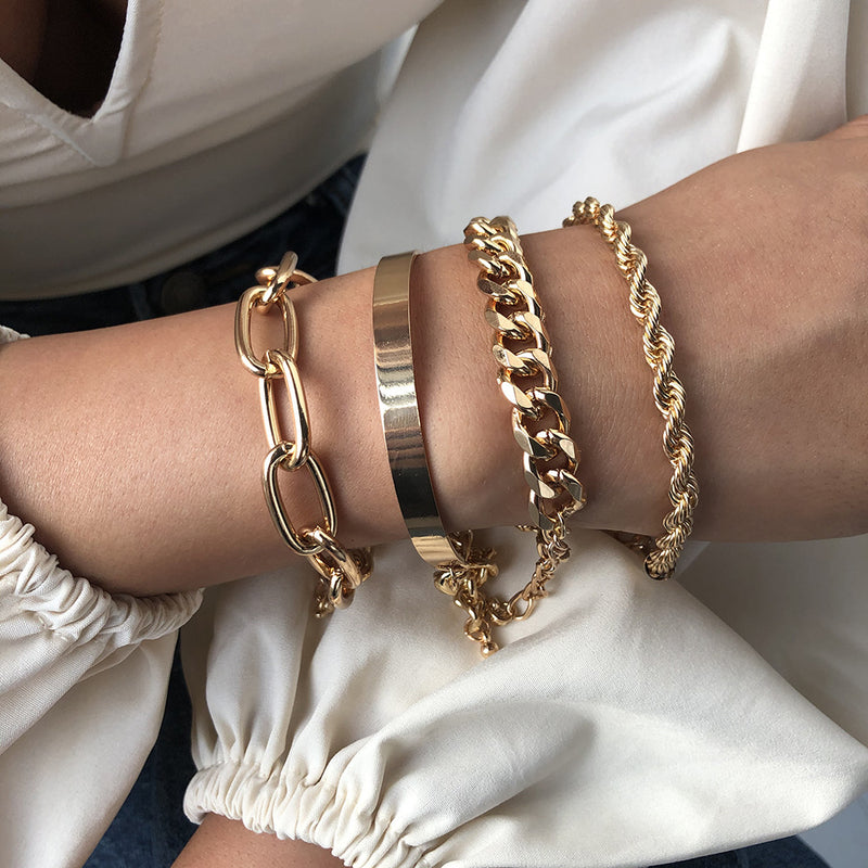 Thick chain alloy bracelet Mostore.com