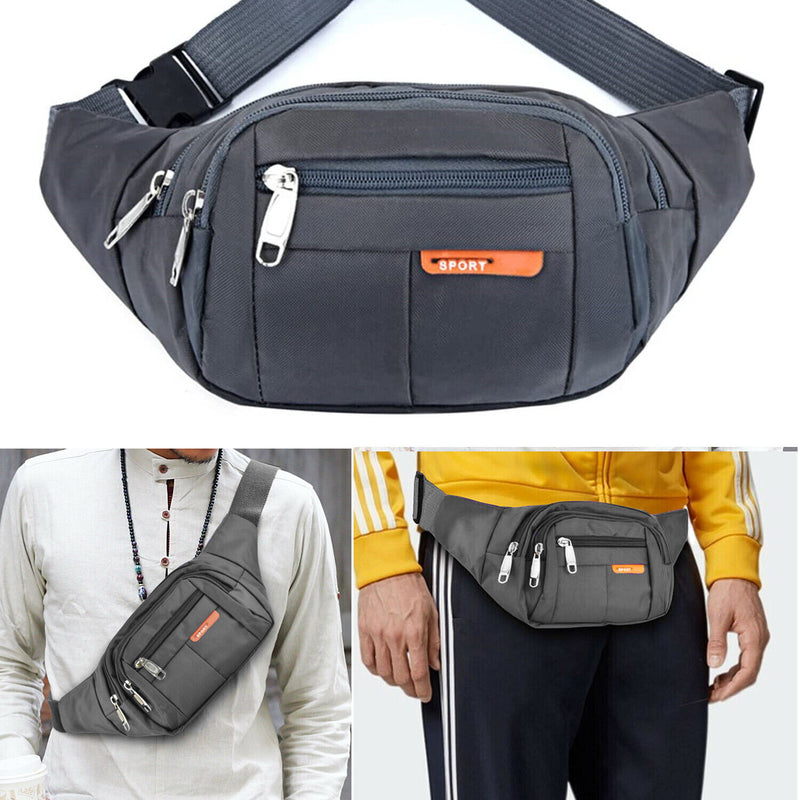 Men Women Fanny Pack Belt Waist Bag Cross Body Sling Shoulder Travel Sport Pouch Mostore.com