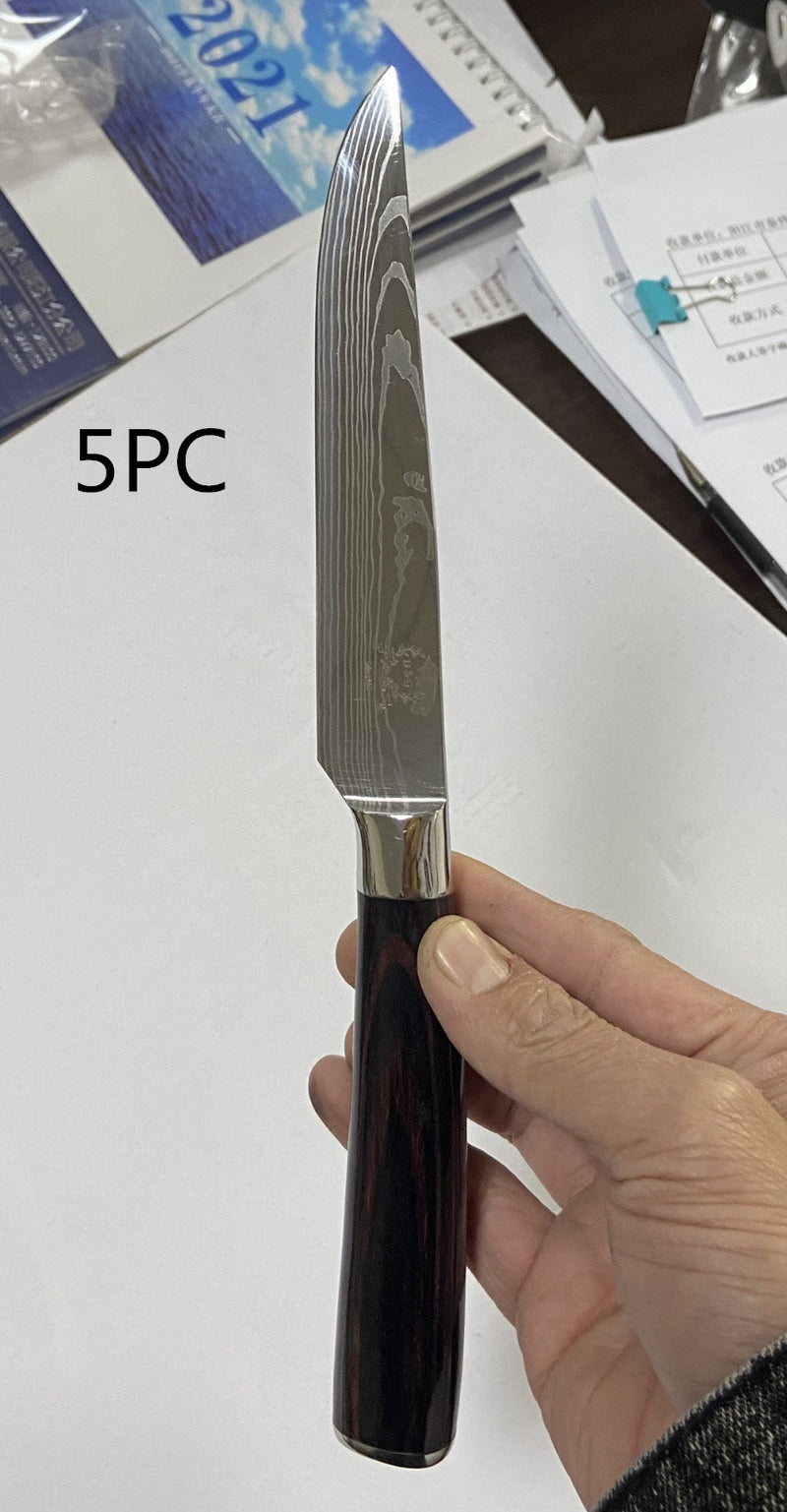 Color Wooden Handle Steak Knife Stainless Steel Western Kitchen Knives Kitchen Fruit Knife Mostore.com