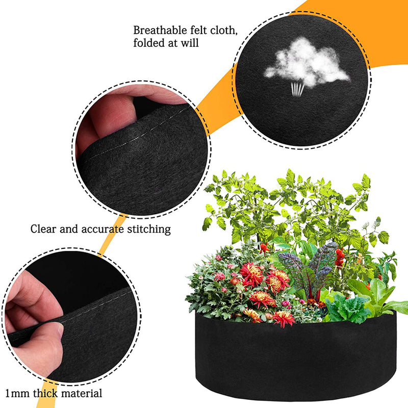Garden Raised Bed Round Planting Container Grow Bags Fabric Planter Pot For Plants Nursery Pot Mostore.com
