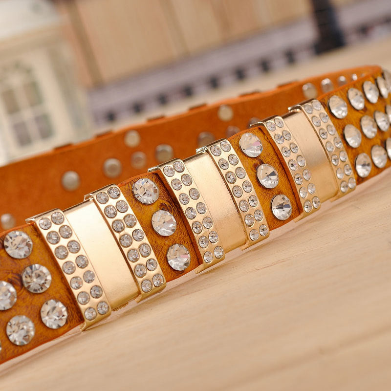 Decorative Fashion Wide Rhinestone Full Diamond Belt
