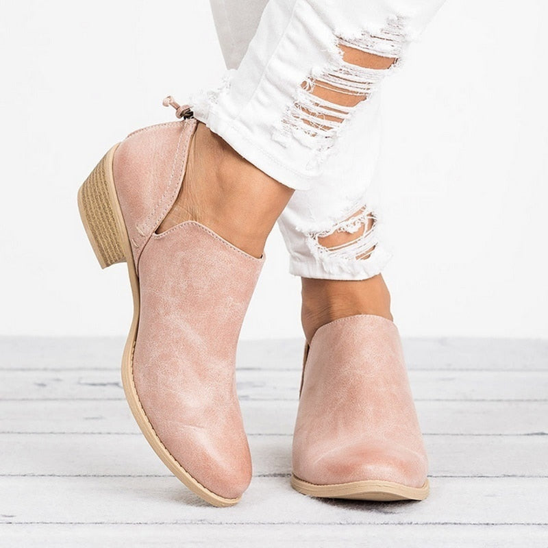 Autumn Women Shoes Retro High Heel Ankle Boots Mostore.com