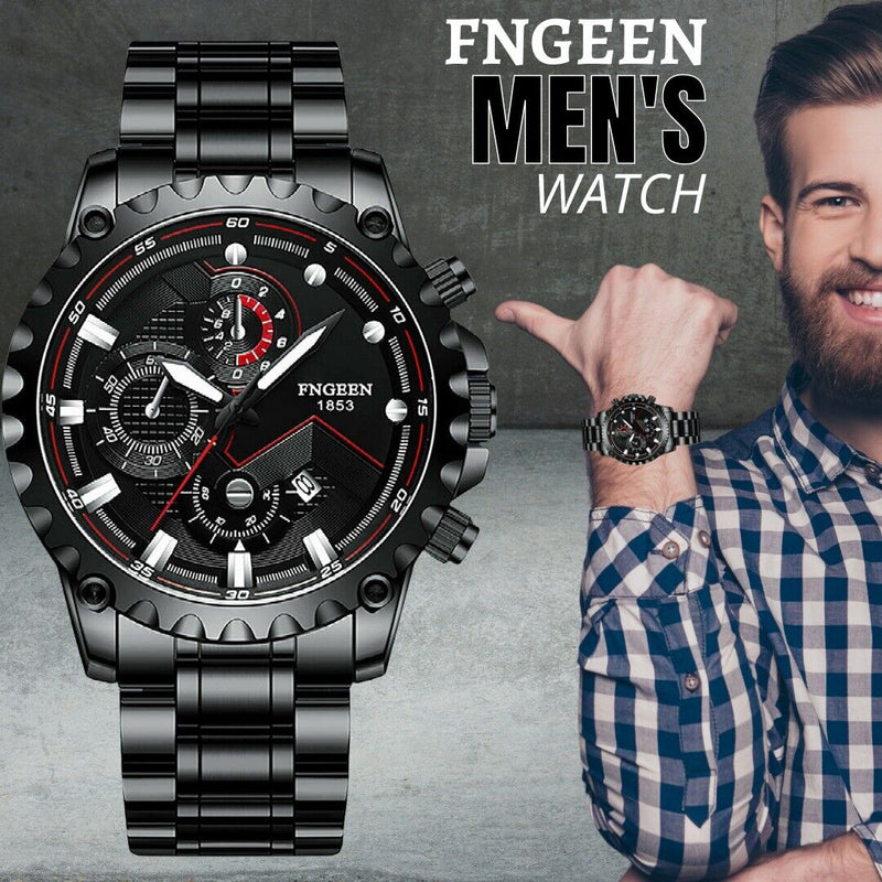 Waterproof Men's Watch Classic Stainless Steel Quartz Luminous Luxury Wristwatch Mostore.com
