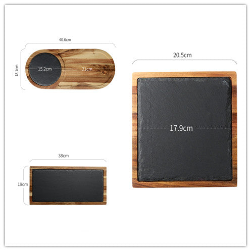 Black Wood Pizza Dish Wooden Plate Mostore.com