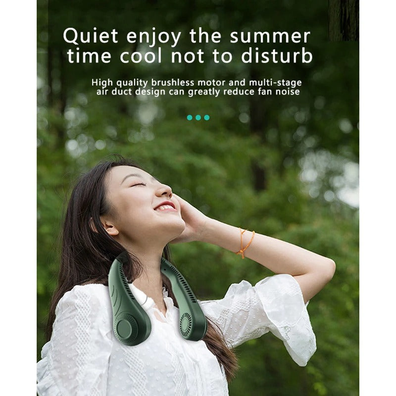 Hanging Neck Fan Portable Cooling Fan USB Leafless 360 Degree Neckband Fan 78 Surround Air Outlets 4000Mah Rechargeable American Varieties