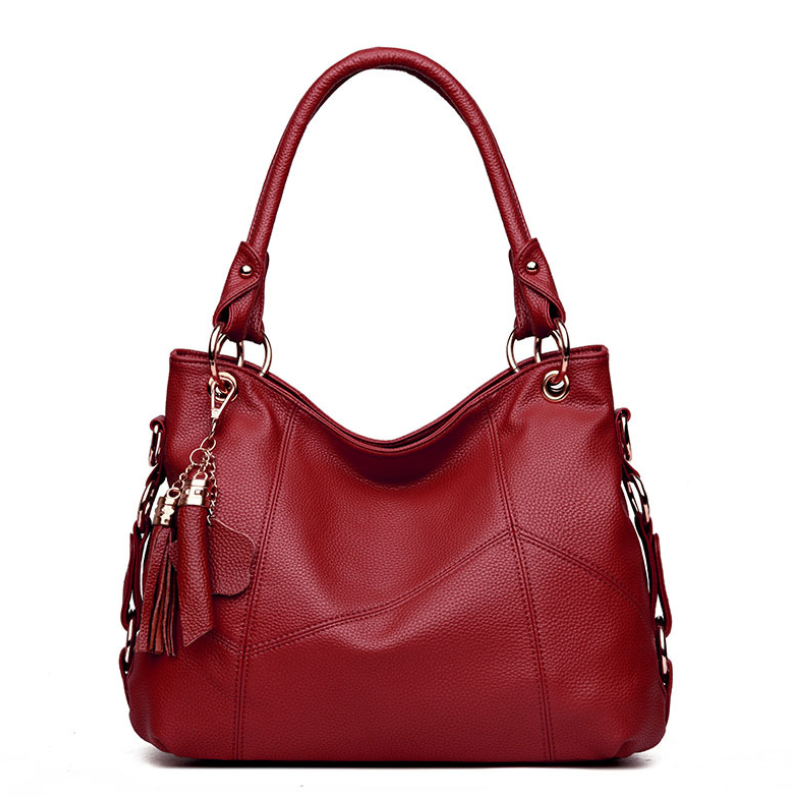 Leather tassel soft leather shoulder bag Mostore.com
