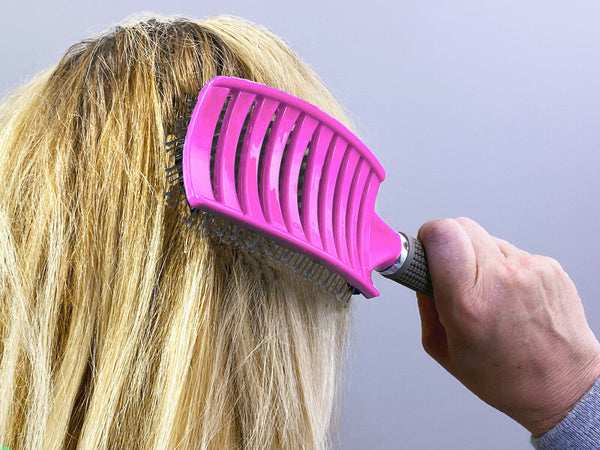 Hair Scalp Massage Brush Anti Static Curved Vented Styling Detangling Brushes Hair Scalp Massage Comb Hairbrush Bristle Nylon Women Wet Curly Detangle Hair Brush For Salon Hairdressing Styling Tools Mostore.com