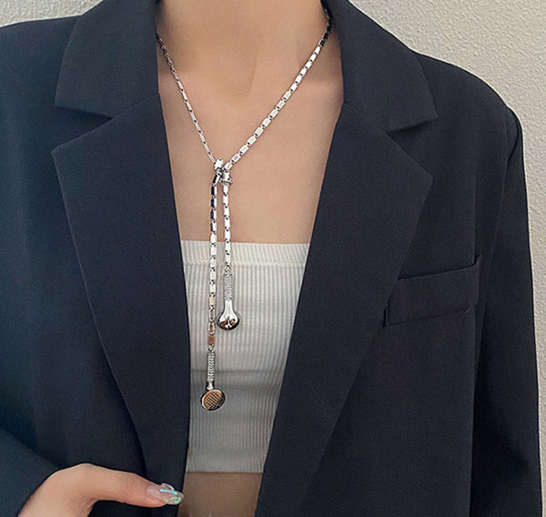 Leisure And Freely Adjustable Earphones Trendy Cool Punk Necklace Mostore.com