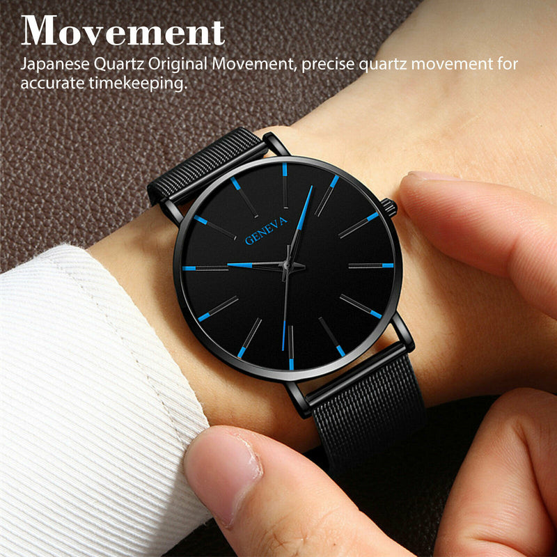 Waterproof Men's Watch Stainless Steel Quartz Analog Wristwatches Sport Fashion Mostore.com