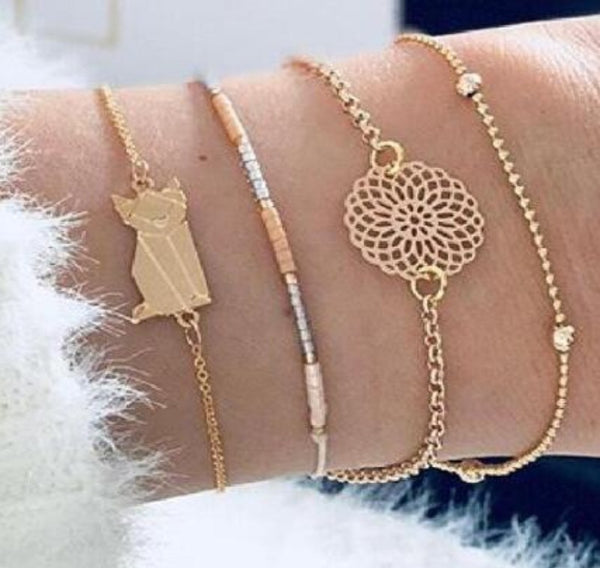 Bead Chain Bracelet Set Anklet Mostore.com